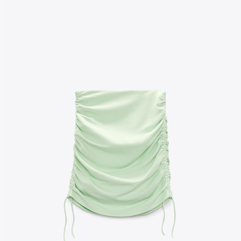 NWT Zara Mint Green Ruched Skirt Large